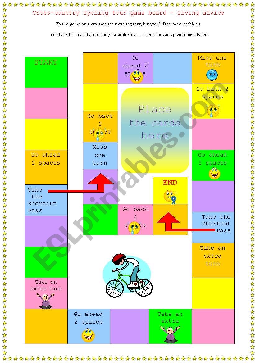 Cross-country cycling tour - giving advice (part 1 / 2) - ESL worksheet ...