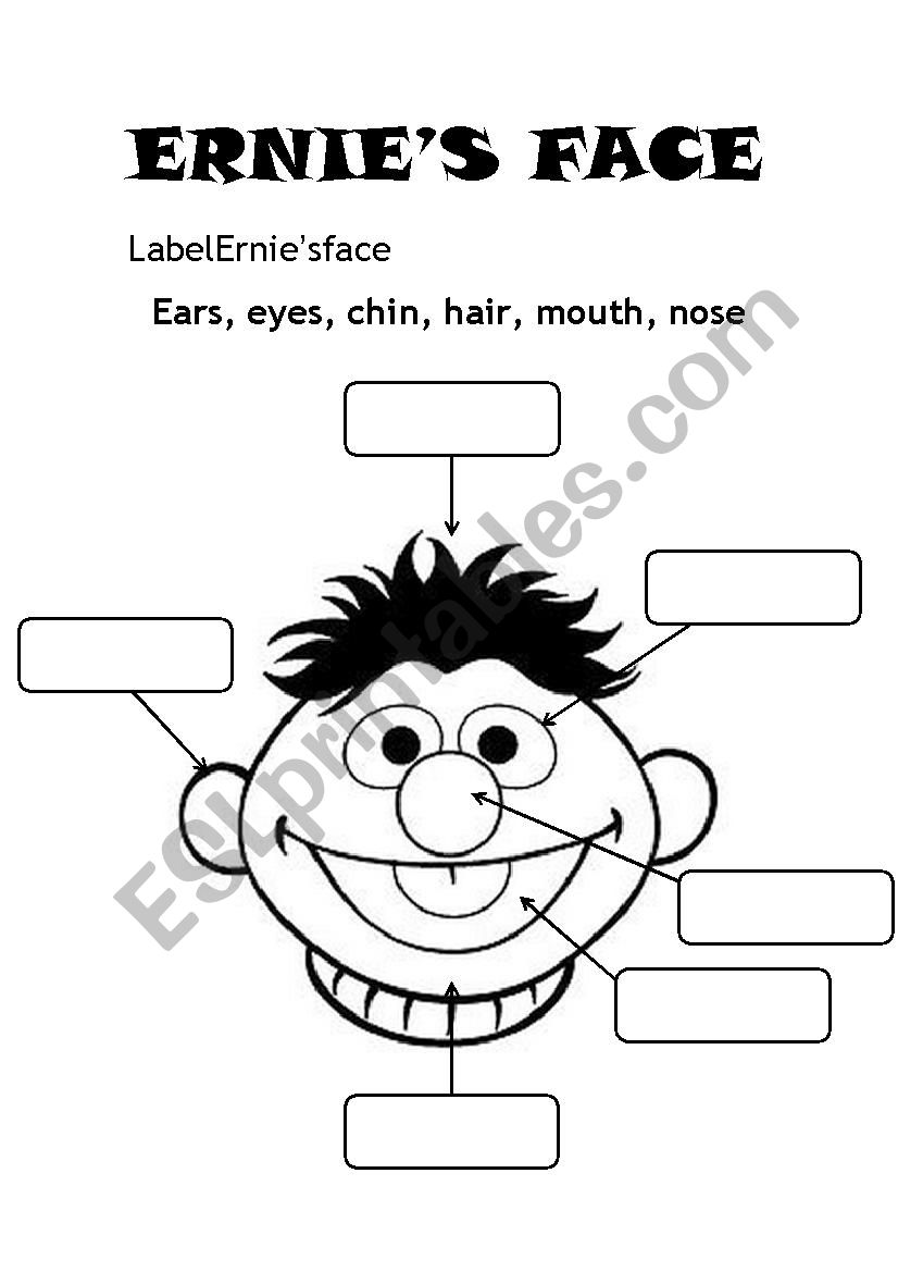 Ernies face worksheet