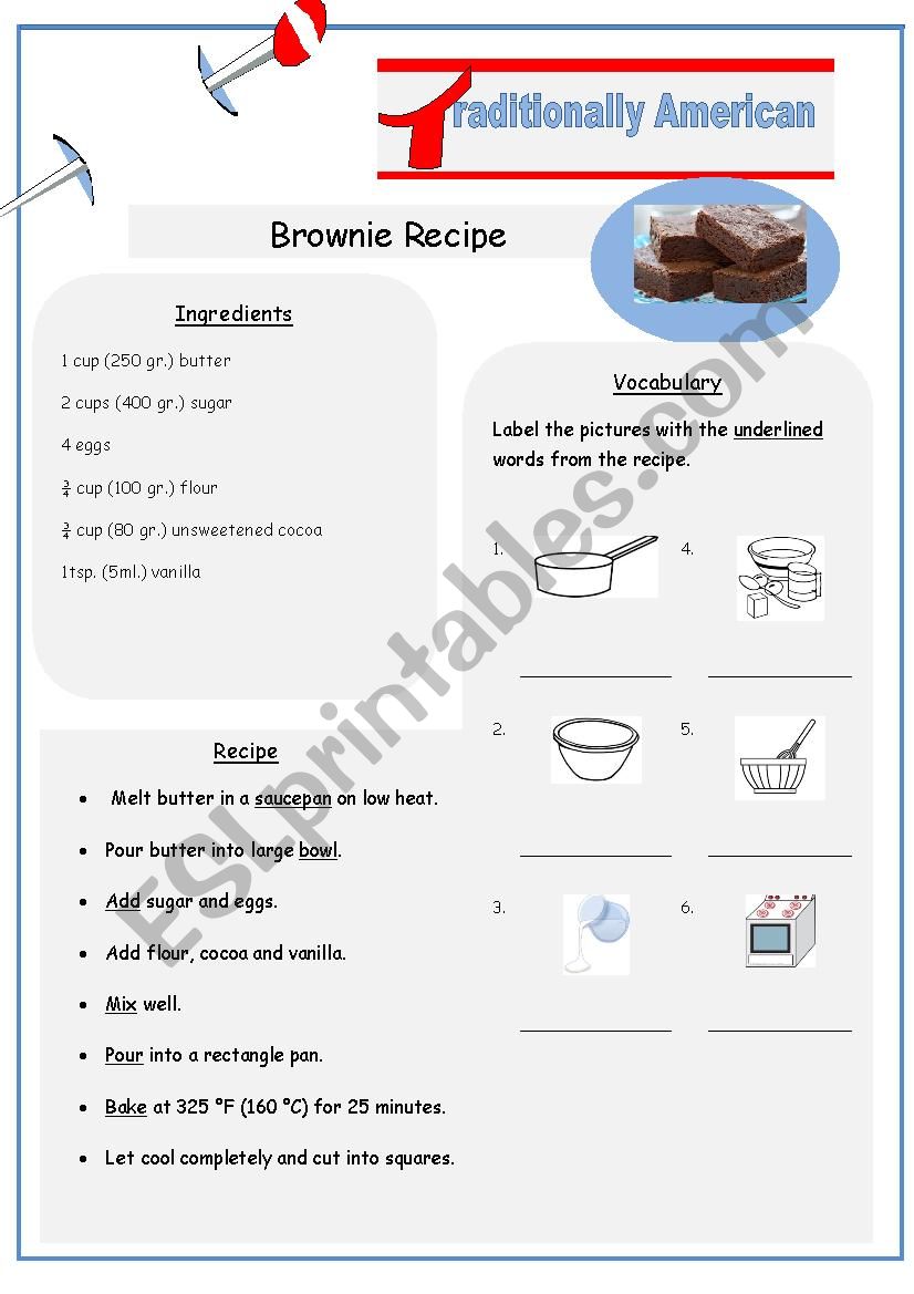 Typically American Brownies worksheet
