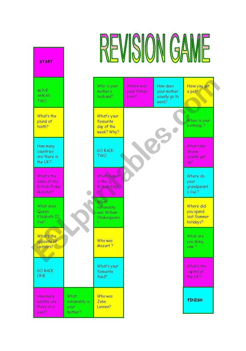Speaking-Board game-Revision game