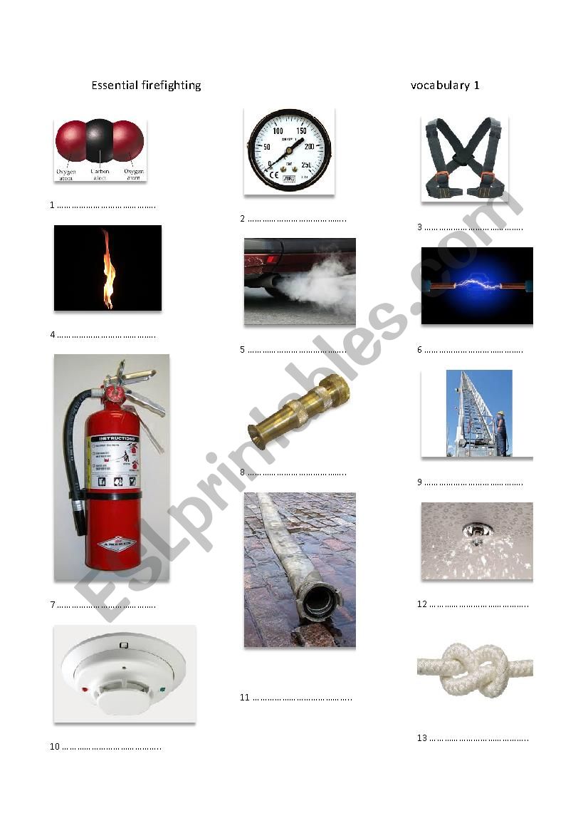 Essential firefighters vocabulary 1