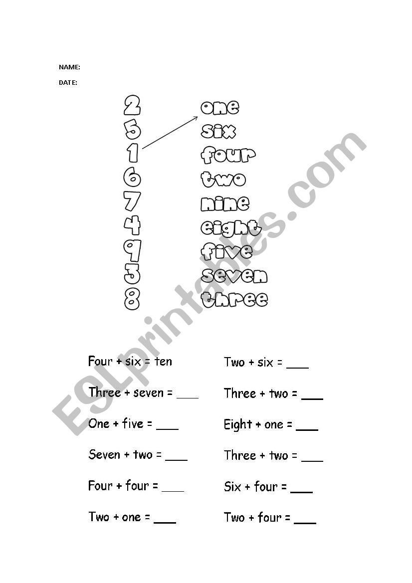 The Numbers worksheet