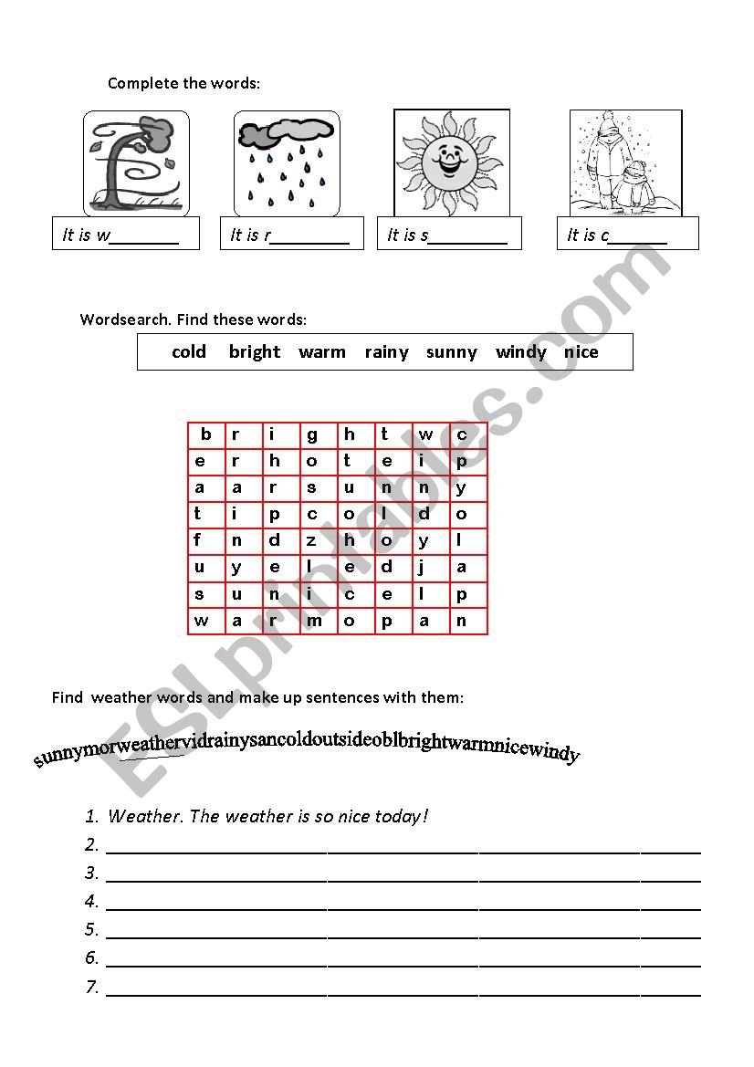 Weather worksheet