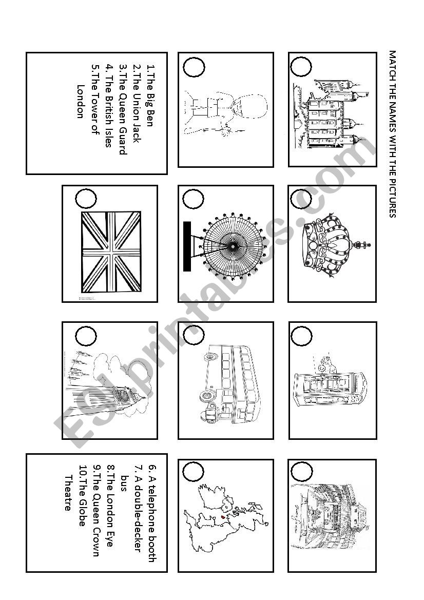 british icons worksheet