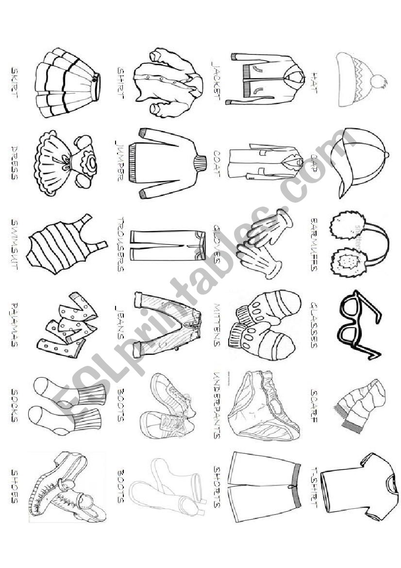 CLOTHES worksheet