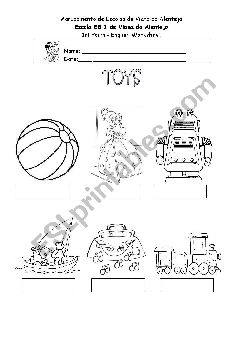 Toys worksheet