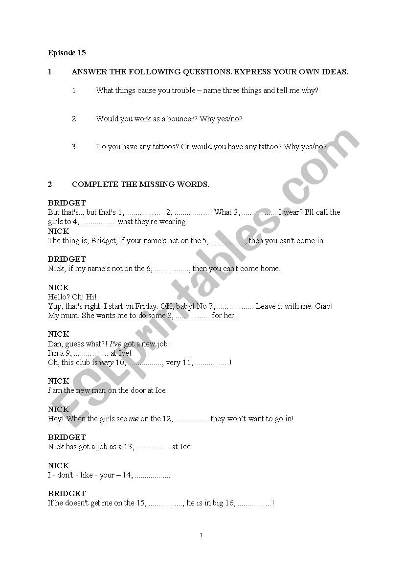 Extra In English 15 ESL Worksheet By Puskaste