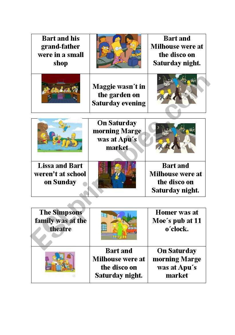 Bingo game worksheet