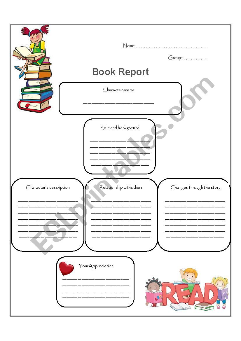 Book Report worksheet