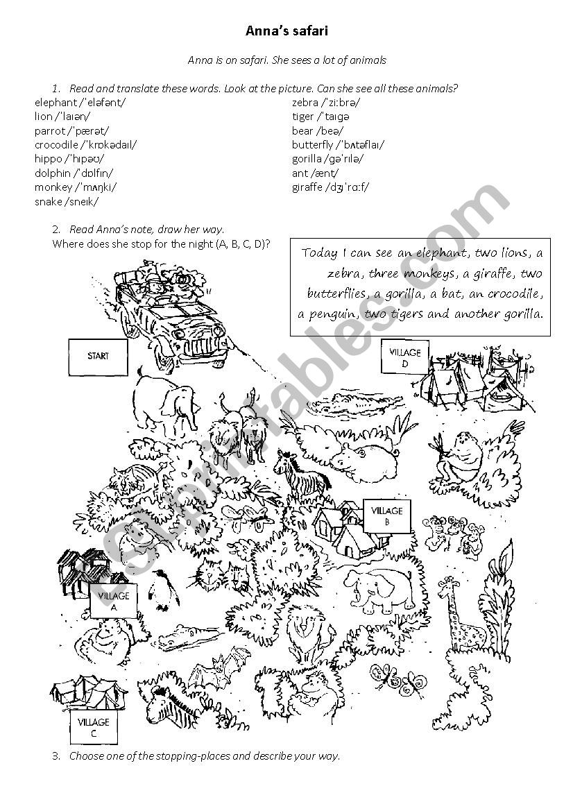 Wild animals worksheet