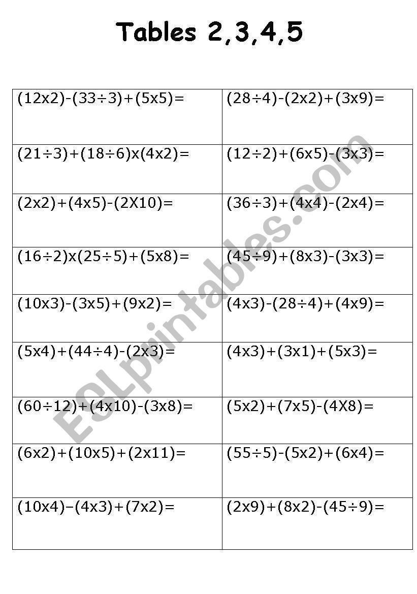 Bonds 2,3,4,5 worksheet