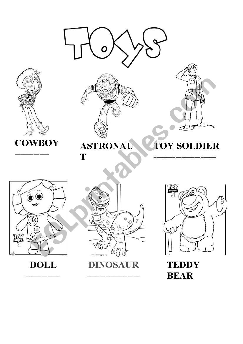 TOY STORY (TOY VOCABULARY) worksheet