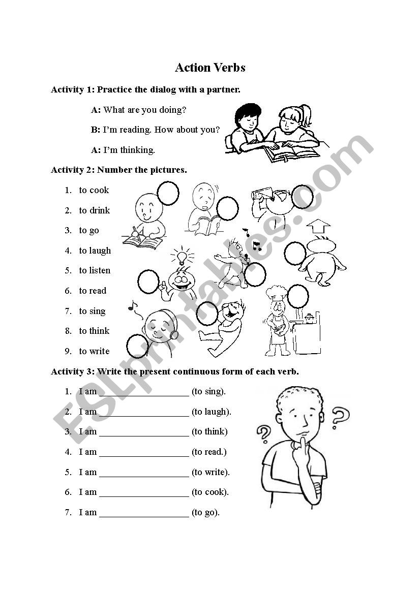 Action Verbs worksheet