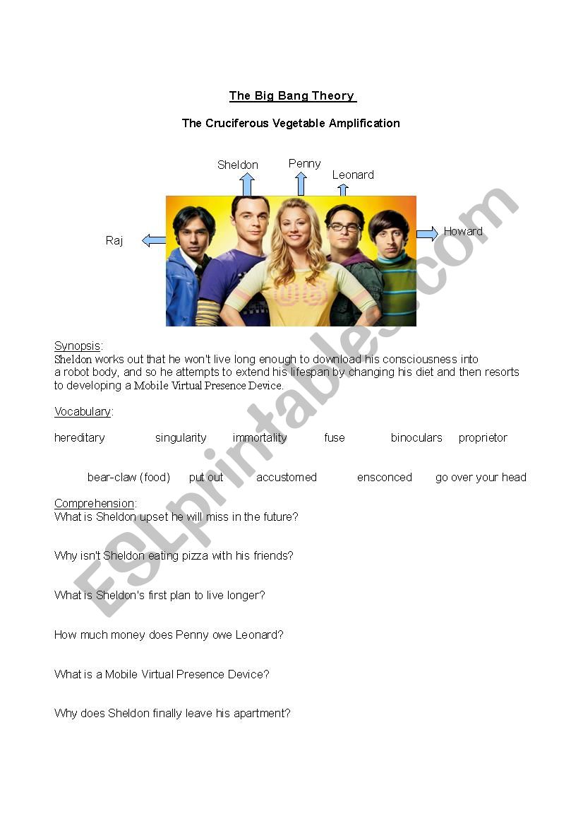 The Big Bang Theory the cruciferous vegetable amplification
