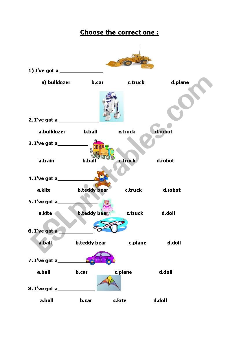 toys worksheet