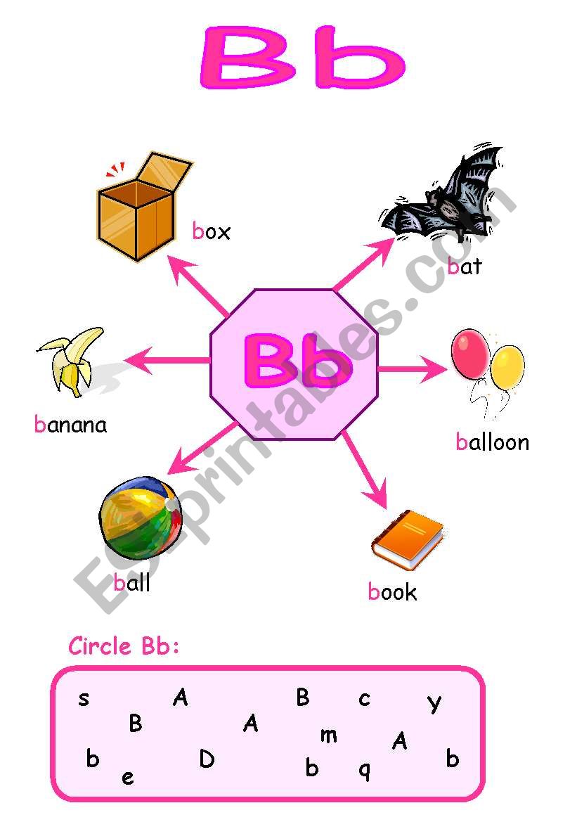 Memory card -the letter b worksheet