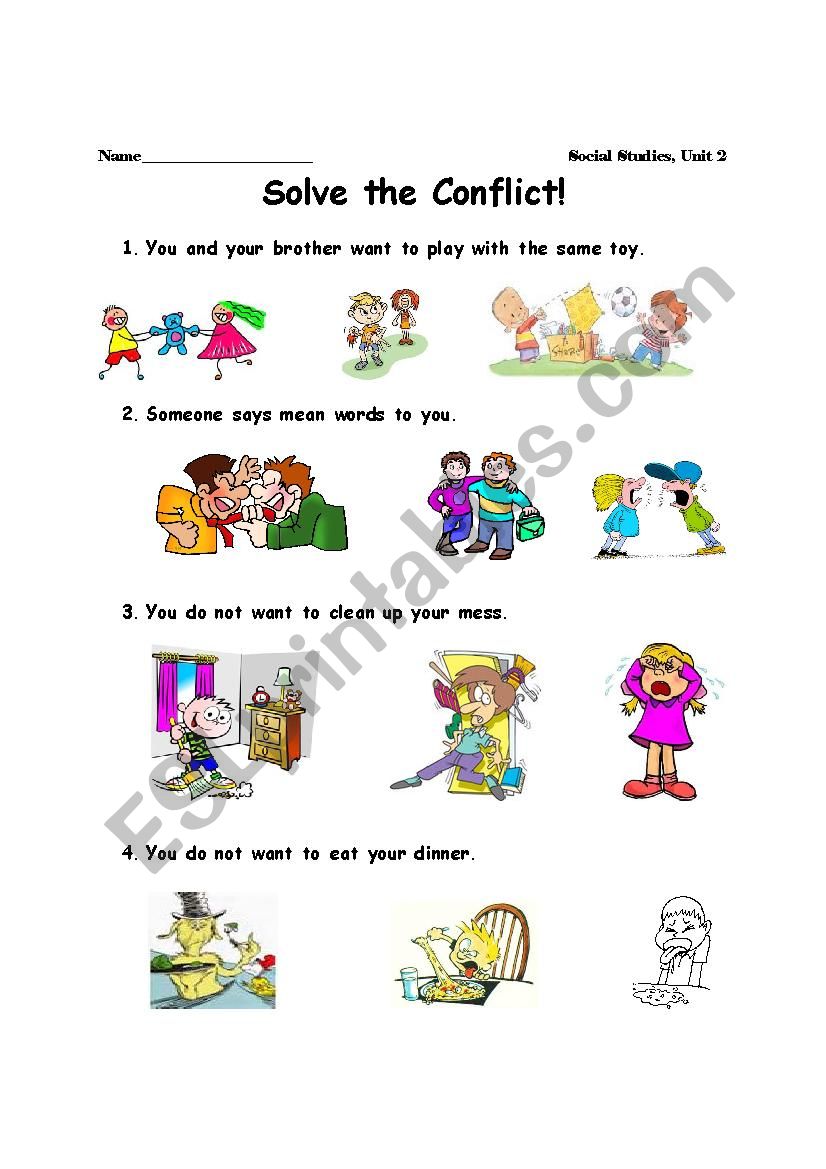 Conflict Resolution worksheet