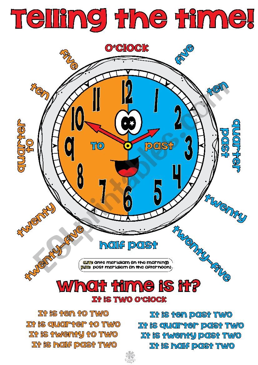 Telling the time! POSTER worksheet