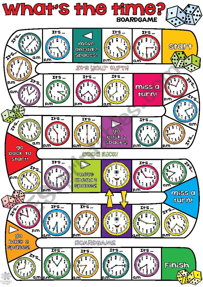 Whats the time BOARDGAME worksheet