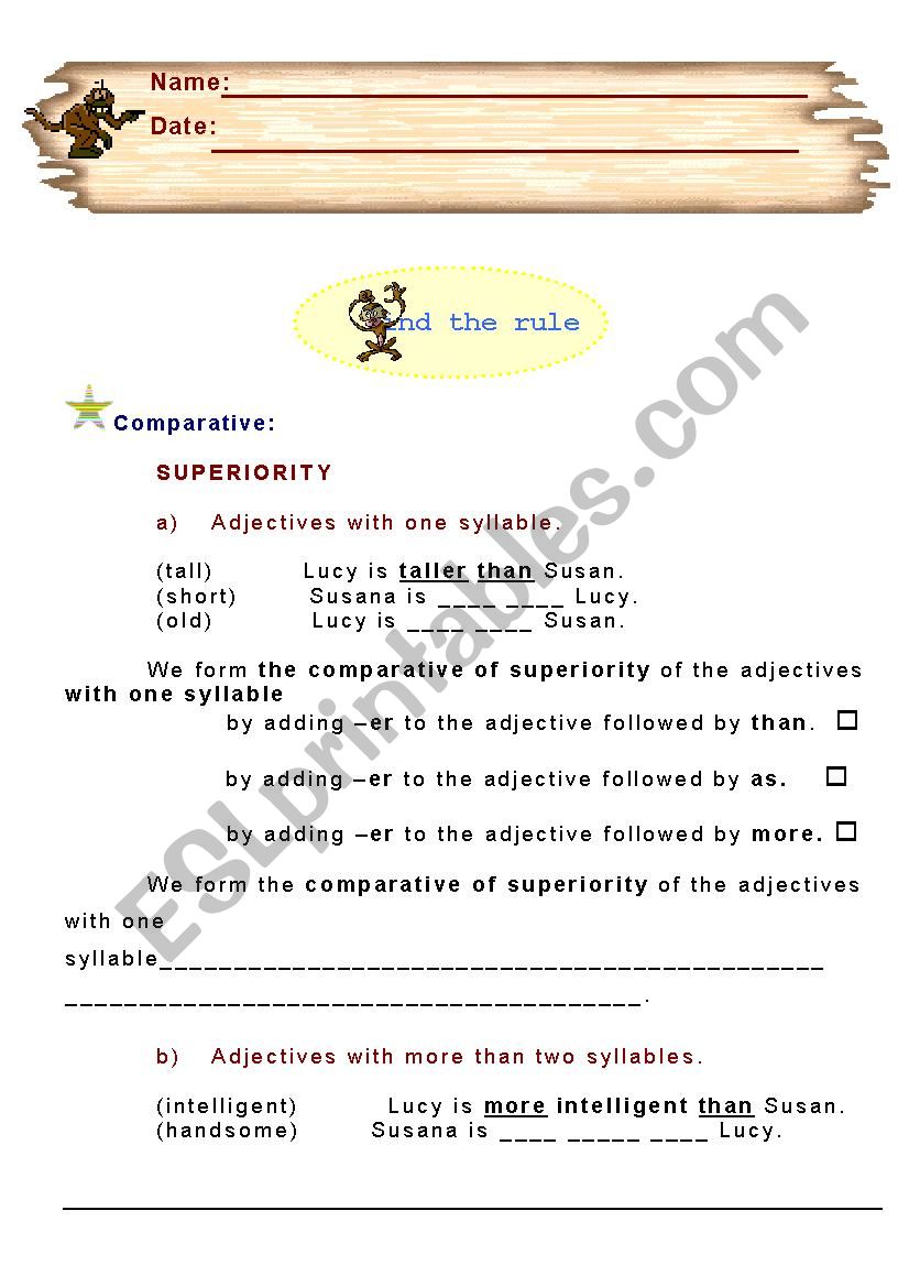 Adjectives degrees worksheet