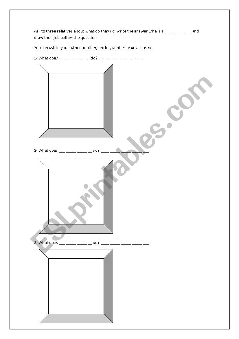 Occupations survey worksheet