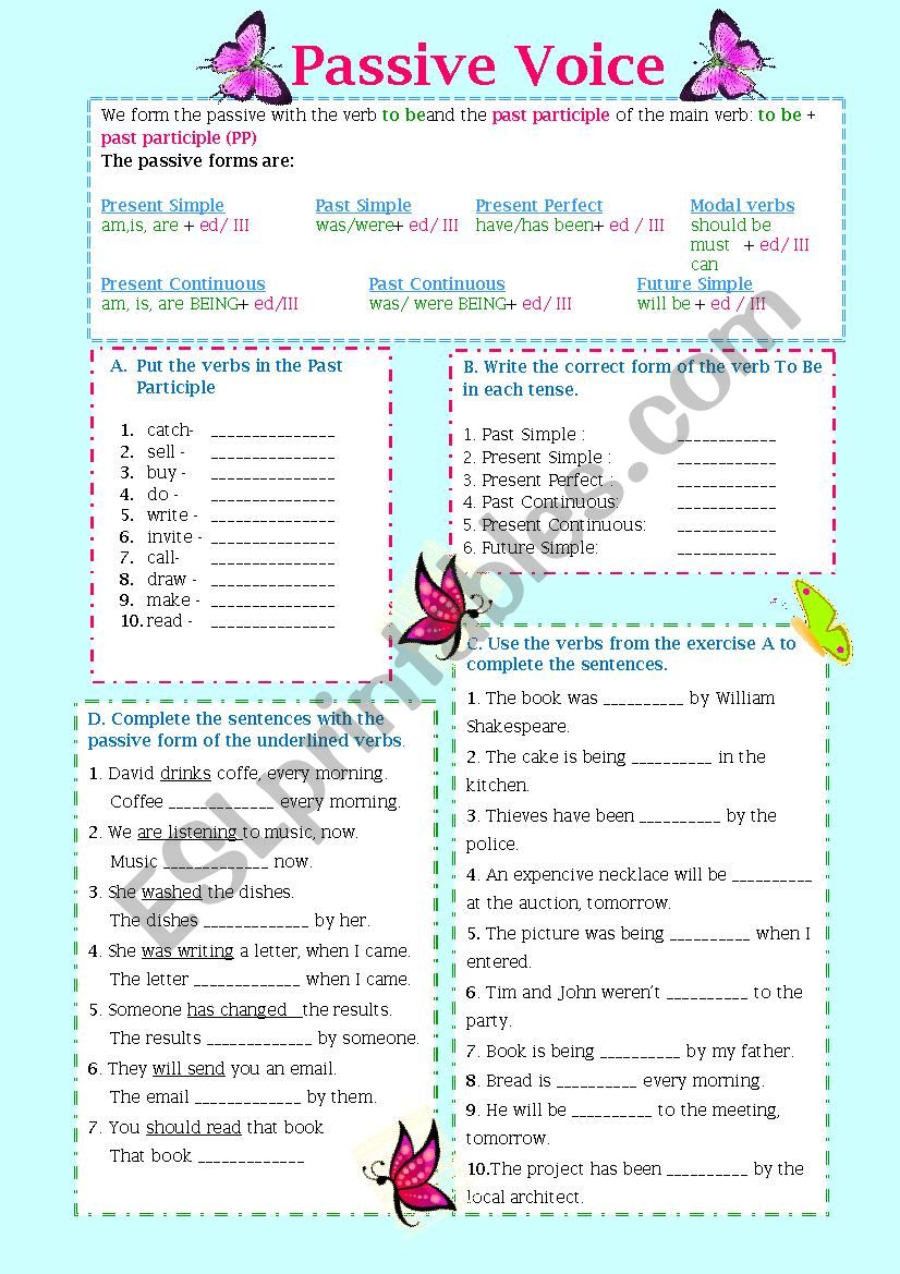 Passive voice worksheet