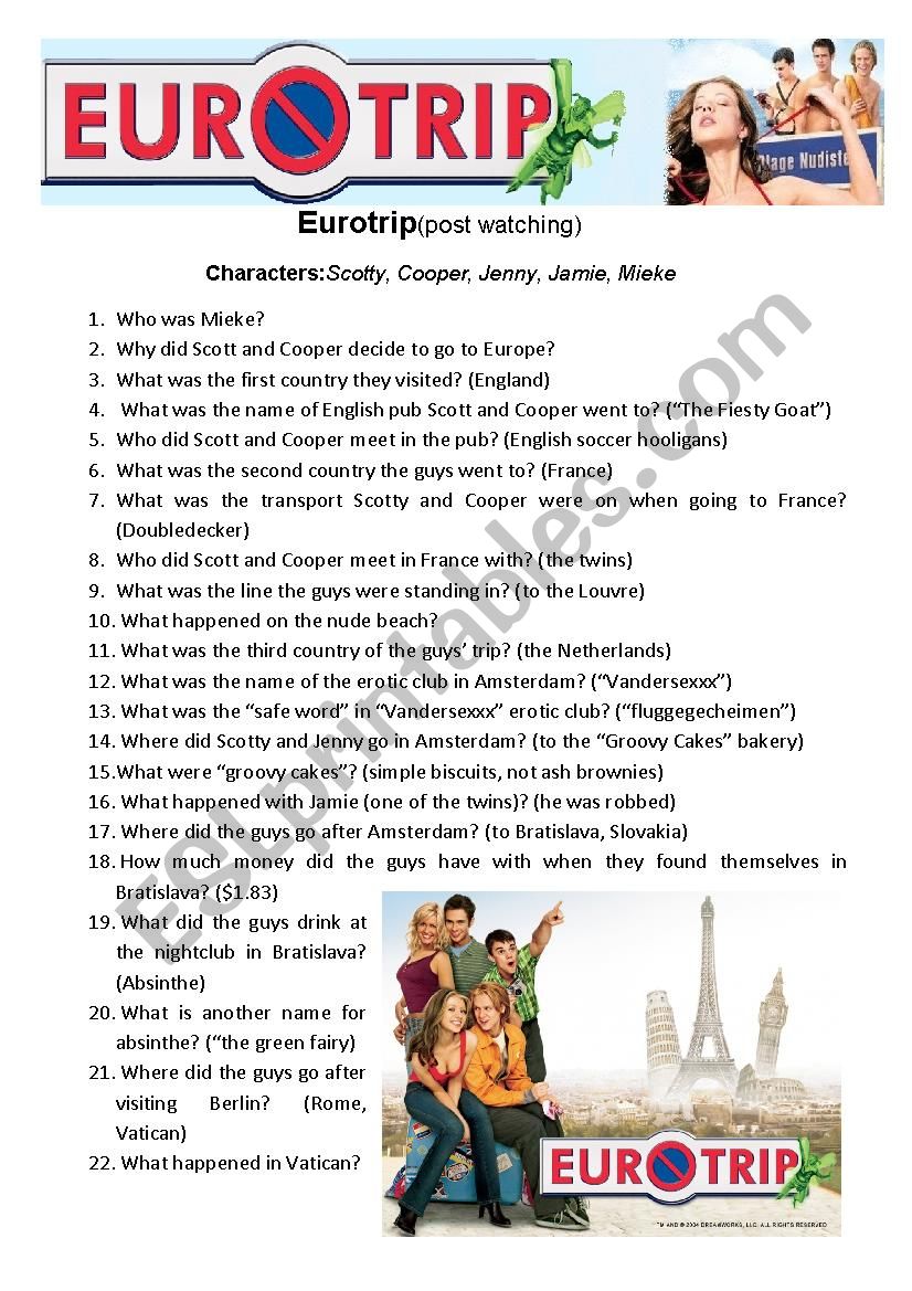 Eurotrip Post-watching Questionnaire 