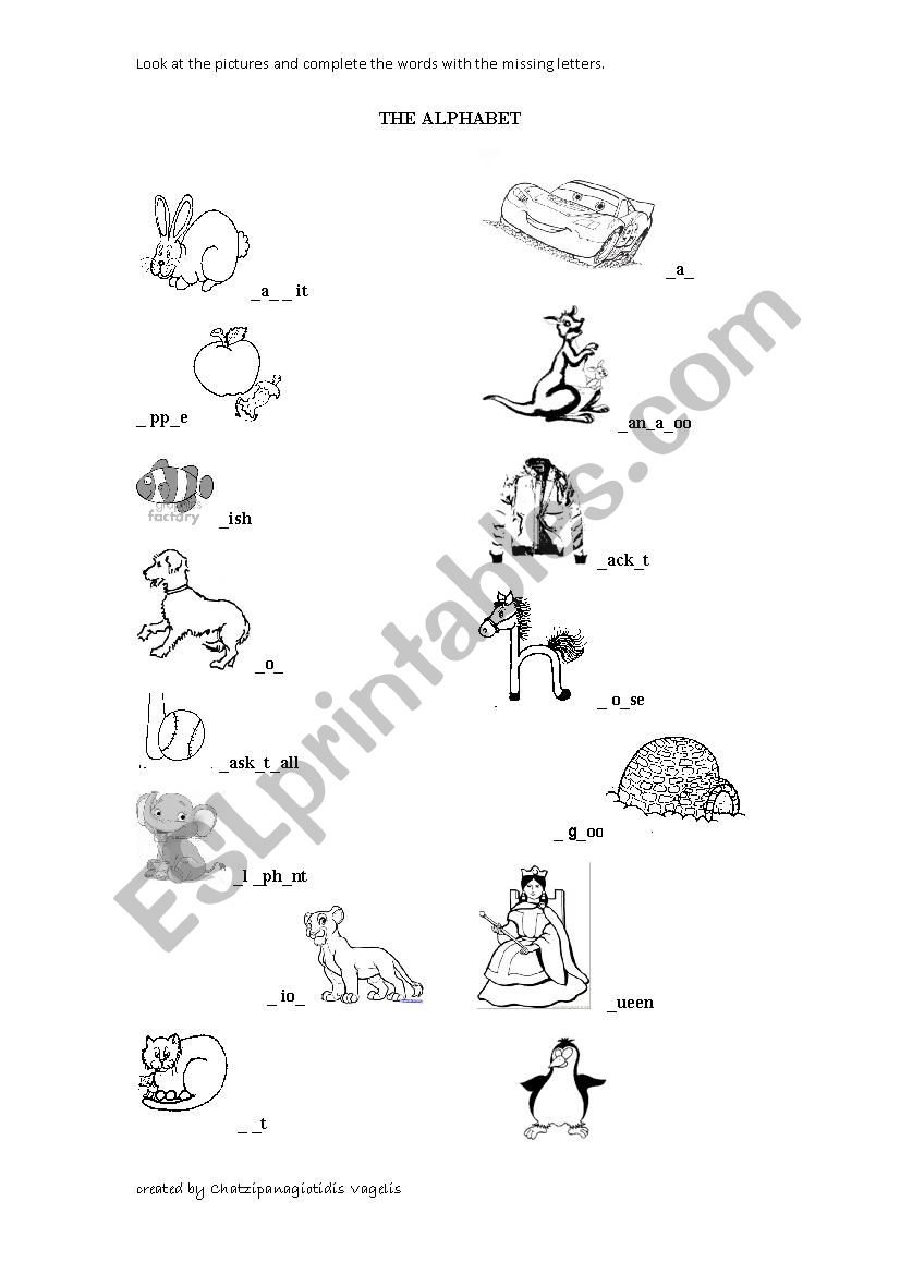 Alphabet worksheet