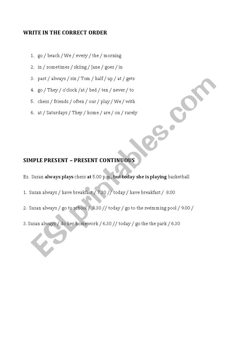 simple present - present continuous