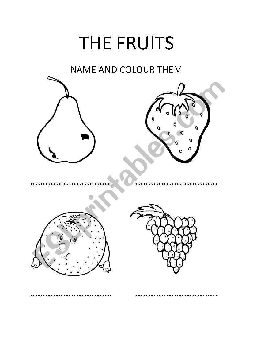 thr fruits worksheet