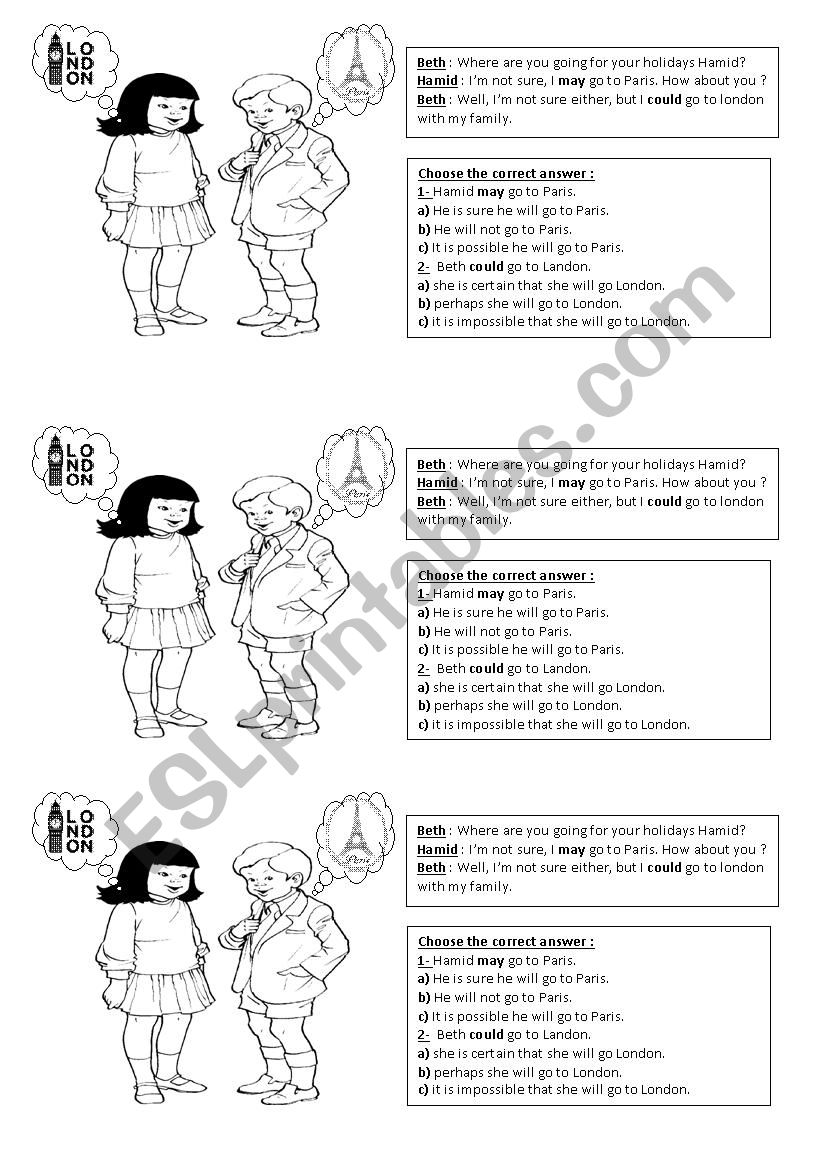 may/could for possibility worksheet