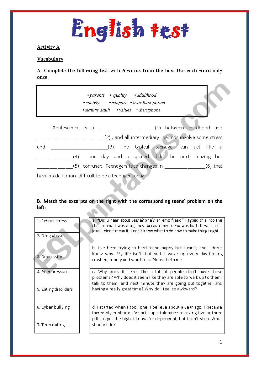 Young people worksheet