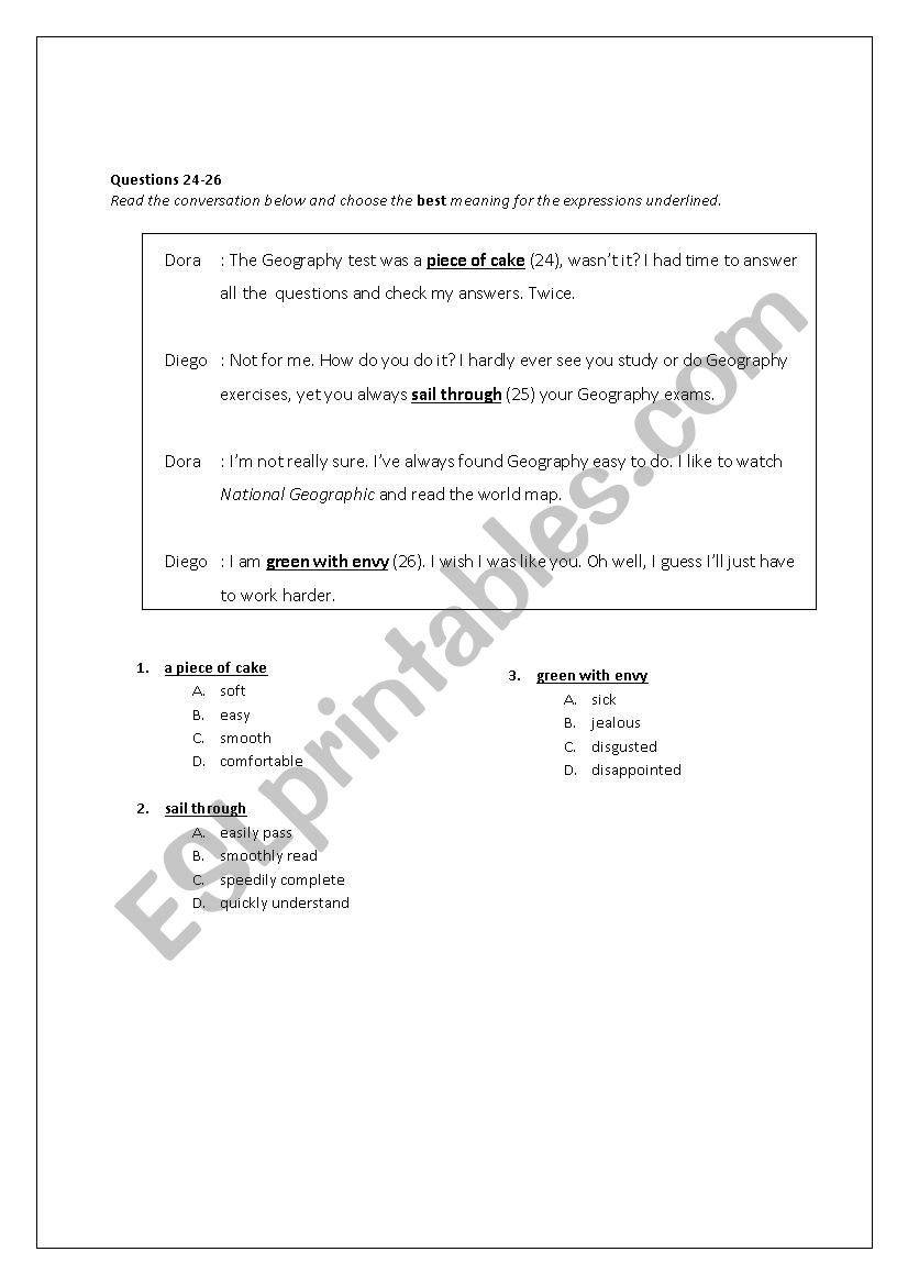 general test reading comprehension