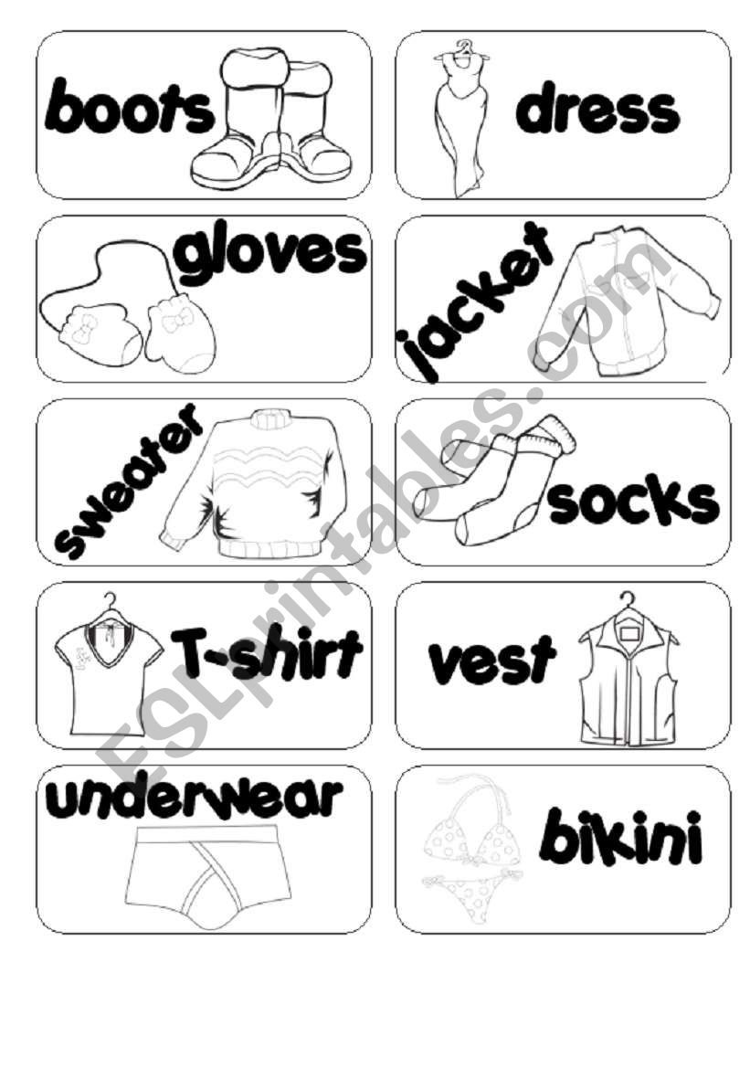 Vocabulary clothes worksheet