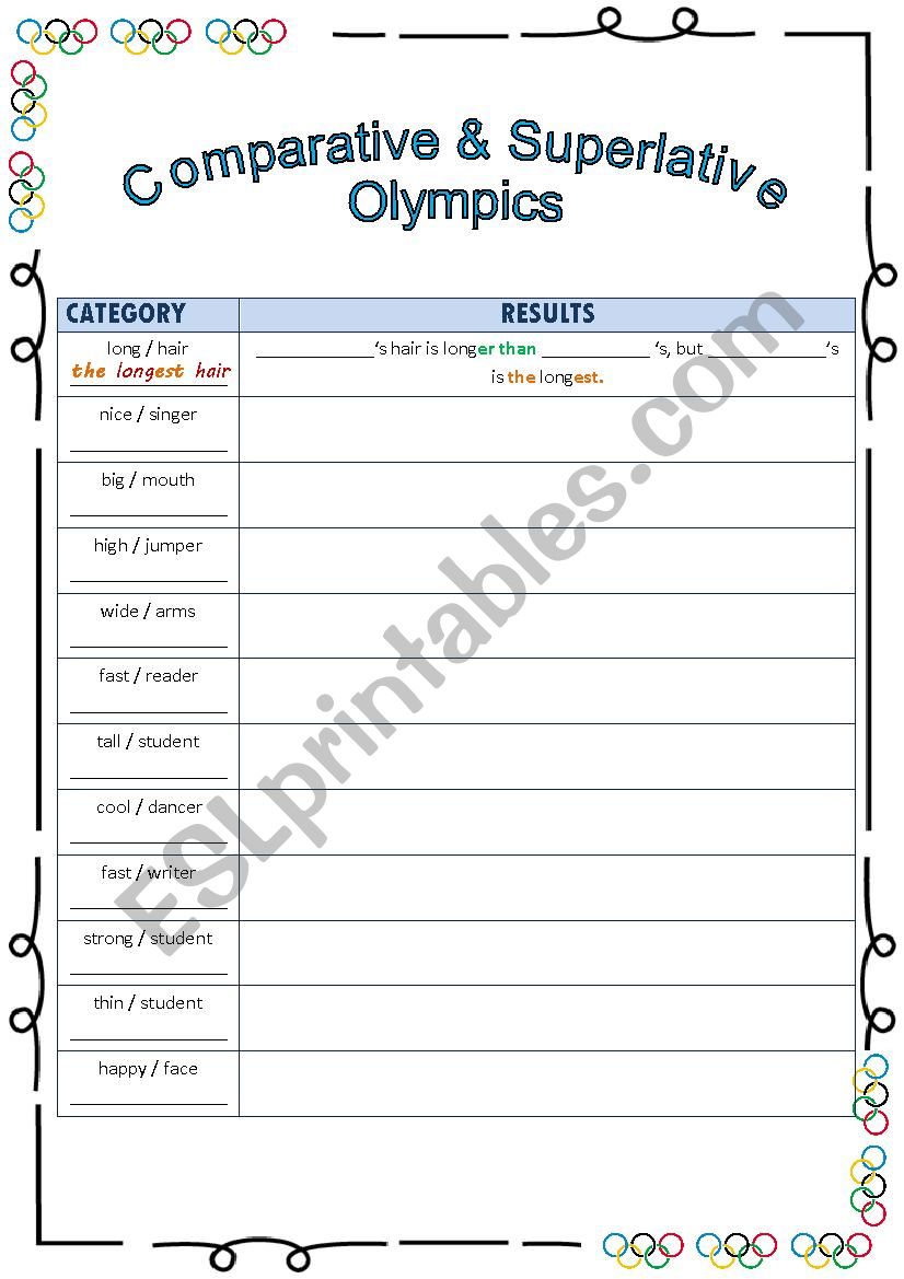 Comparative & Superlative Olympics