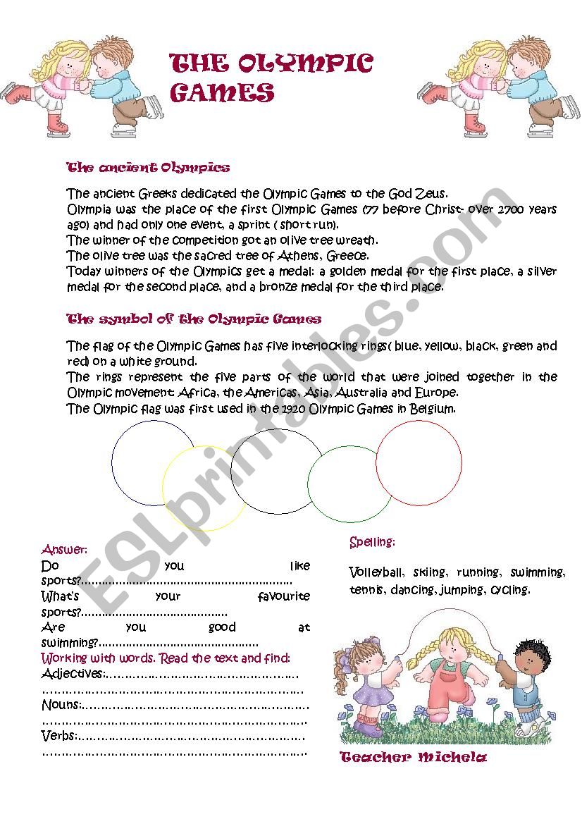 The Olympic games worksheet