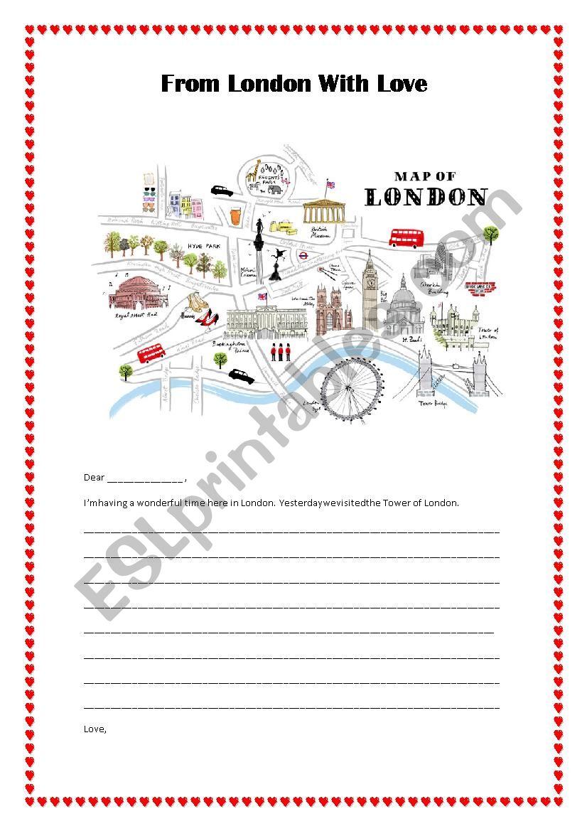A letter from London worksheet