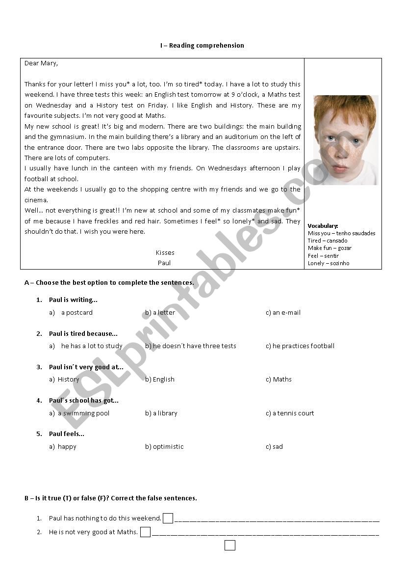 6th form written test worksheet