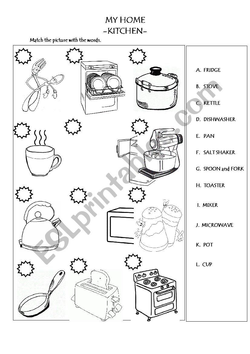 My Home - Kitchen worksheet