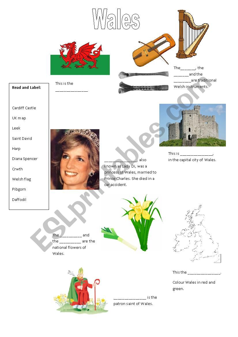 Wales worksheet