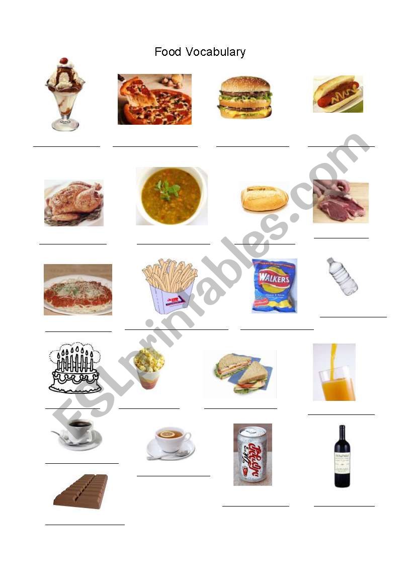 Food Vocabulary worksheet