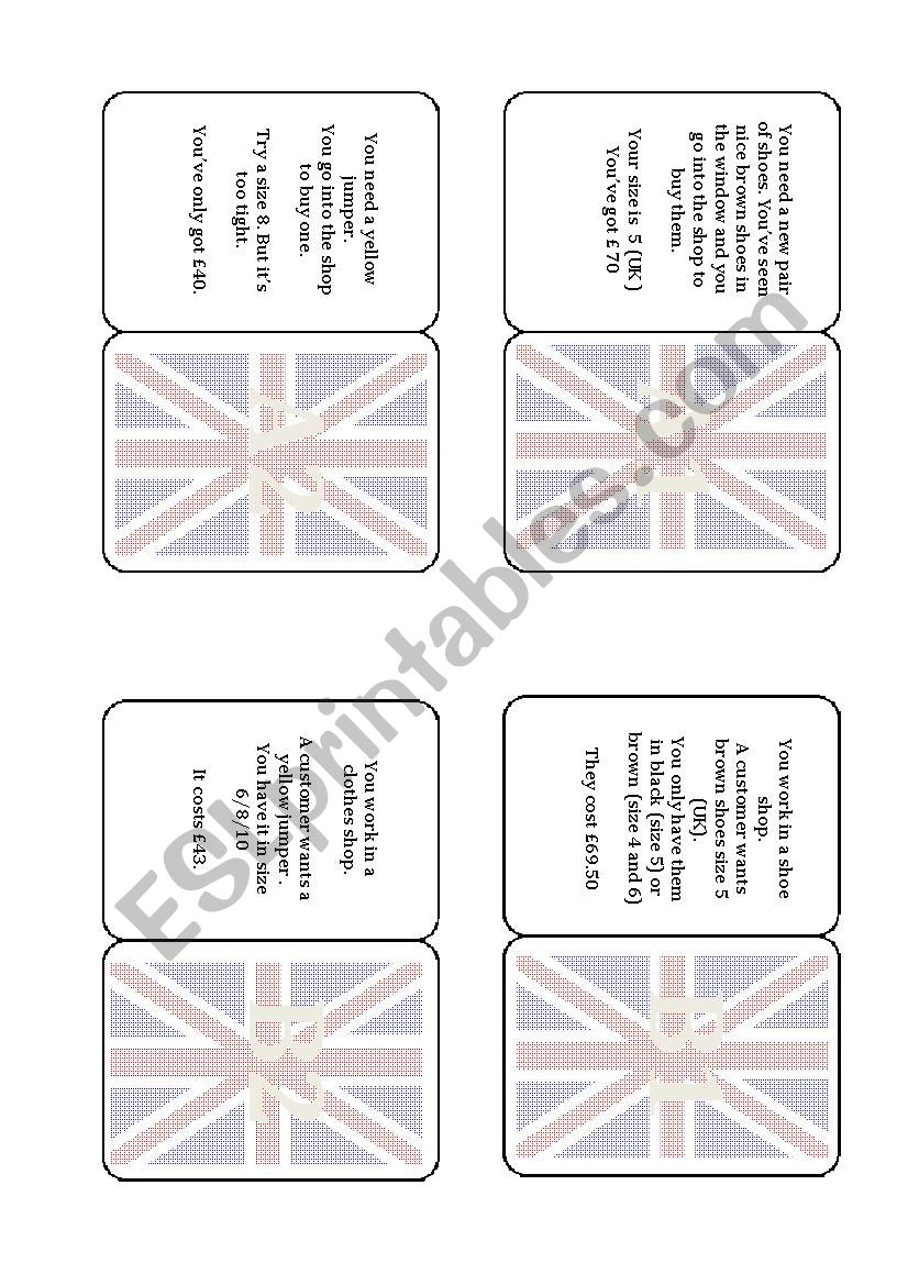 Role Play Cards worksheet