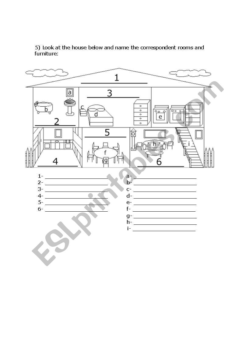 Furniture Vocabulary worksheet