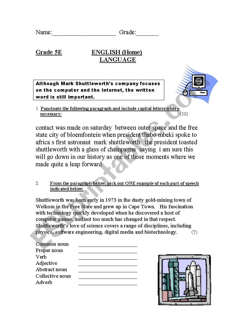 Shuttleworth grammar worksheet