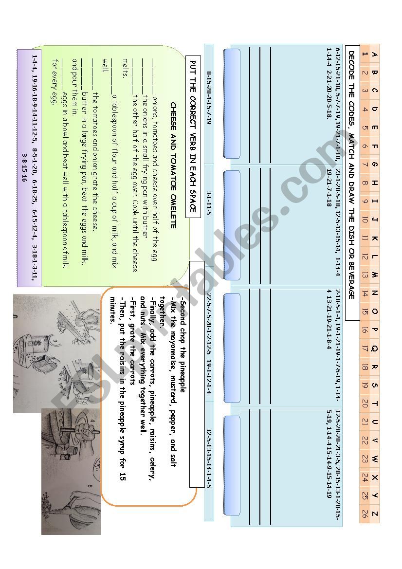  recipe decoding the code worksheet