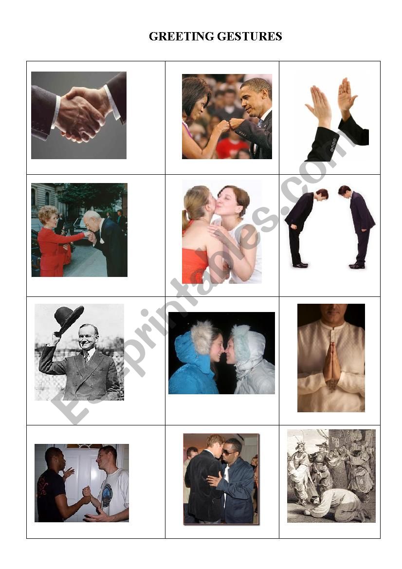 Greeting Gestures worksheet