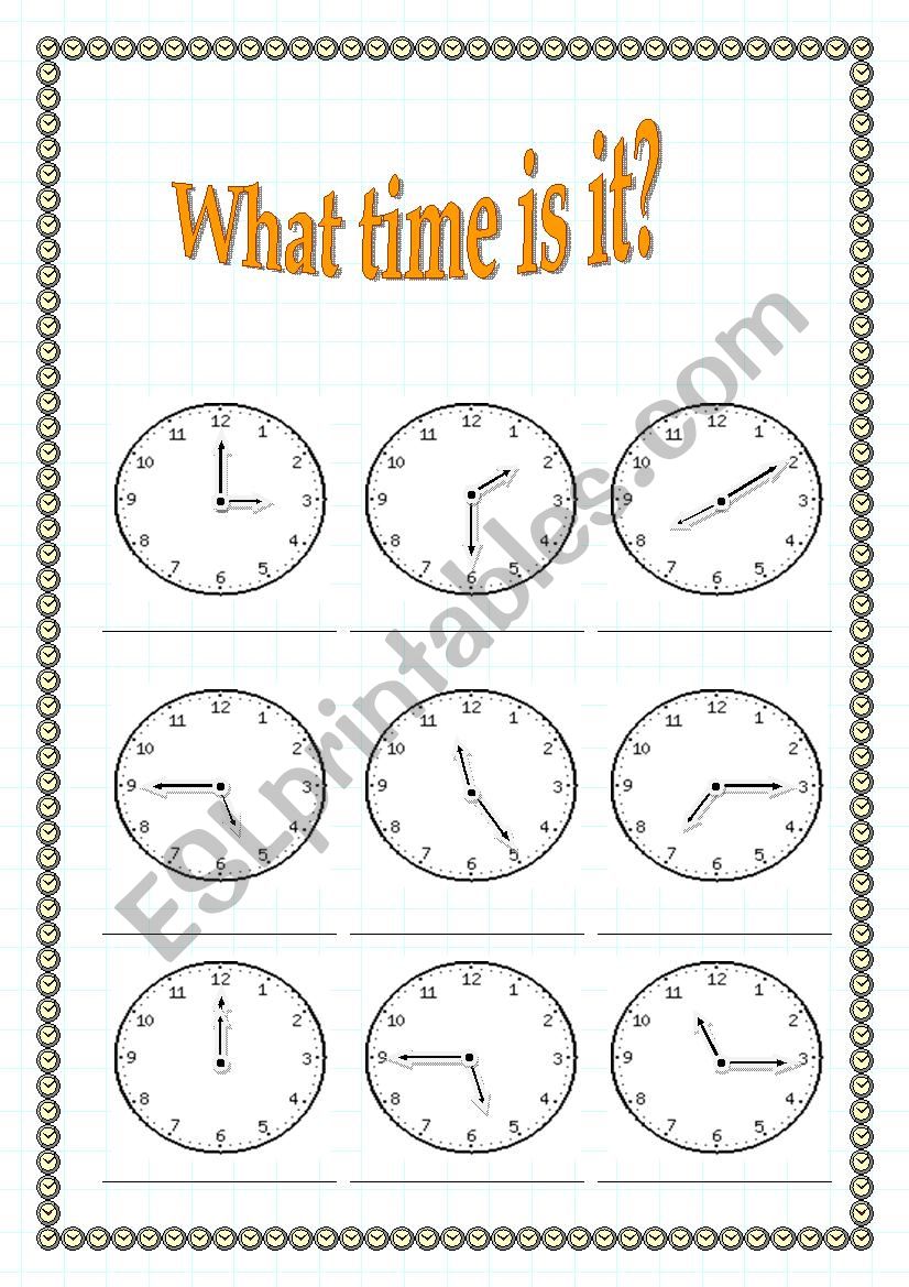 What time is it? worksheet worksheet