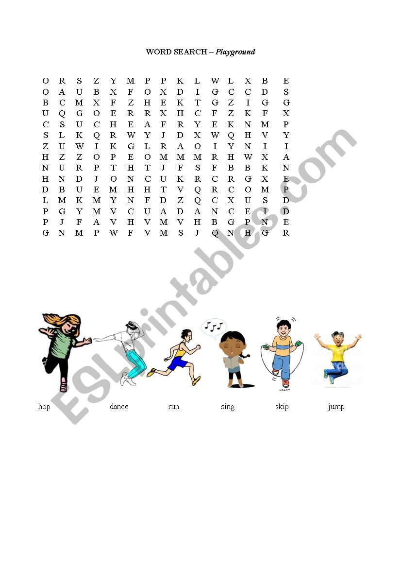 Actions Word Search worksheet