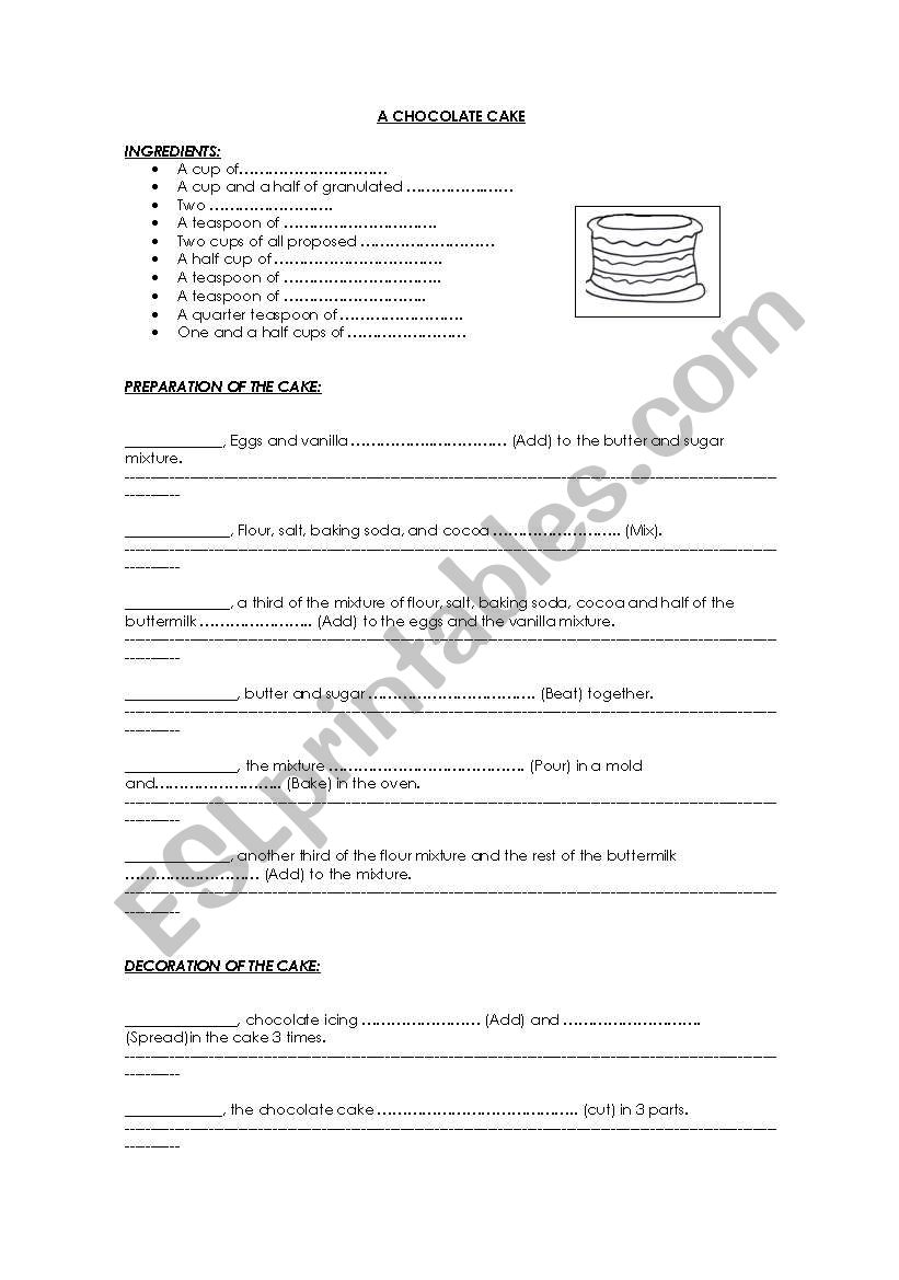 RECIPE CHOCOLATE CAKE - PASSIVE VOICE PRESENT