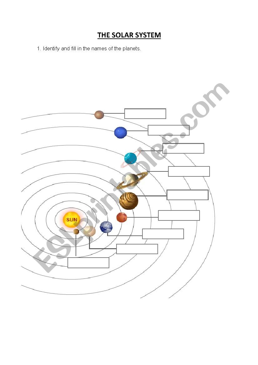 The Solar System worksheet